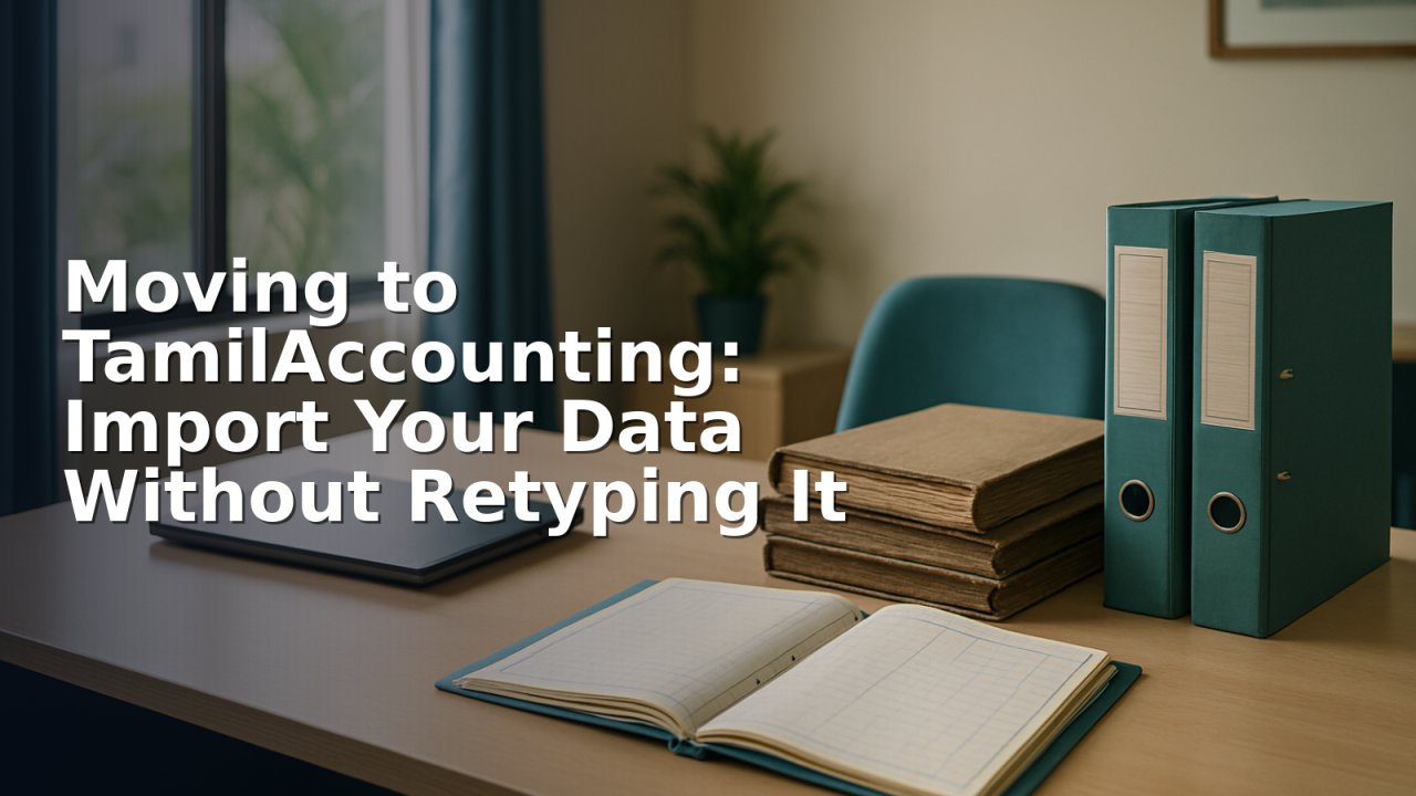 Moving to TamilAccounting: Import Your Data Without Retyping It