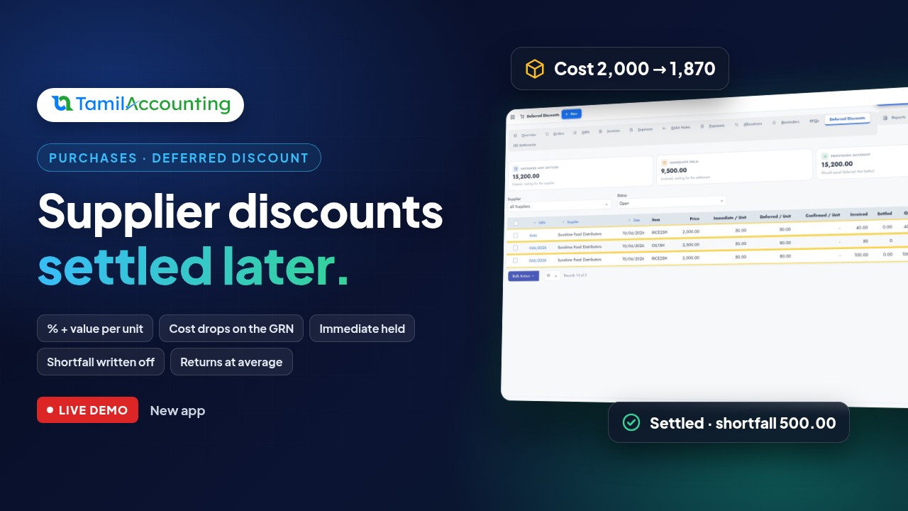 Deferred Supplier Discounts: Lower Stock Cost Now, Settle With the Supplier Later