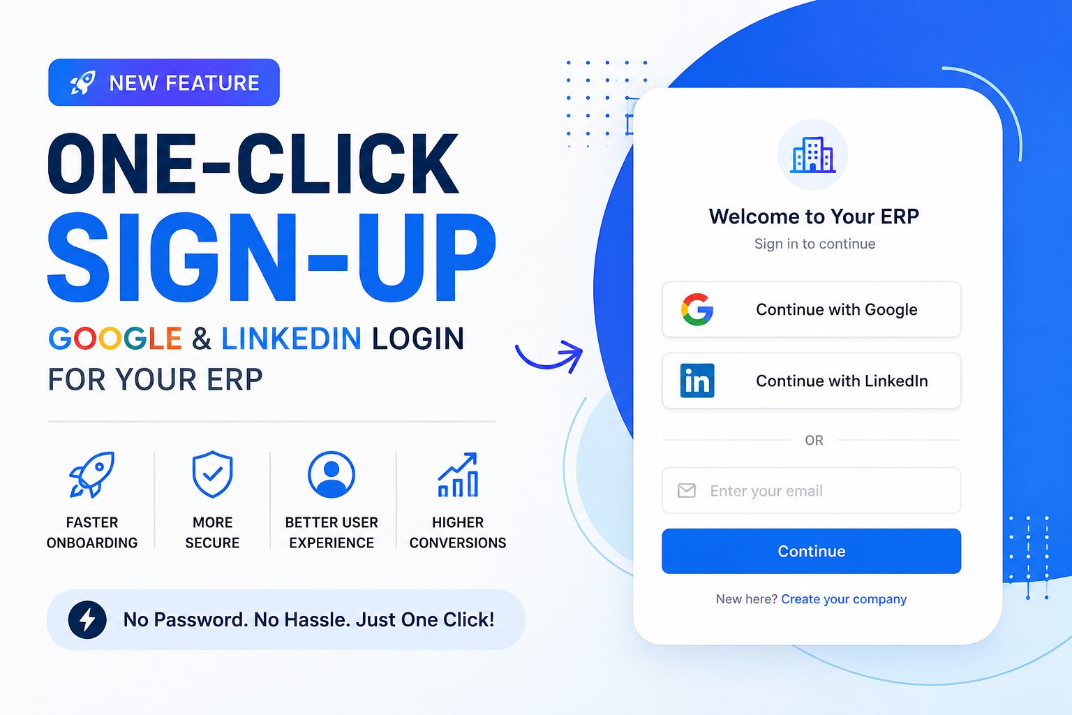 Google & LinkedIn Login for ERP | One-Click Customer Sign-Up and Authentication