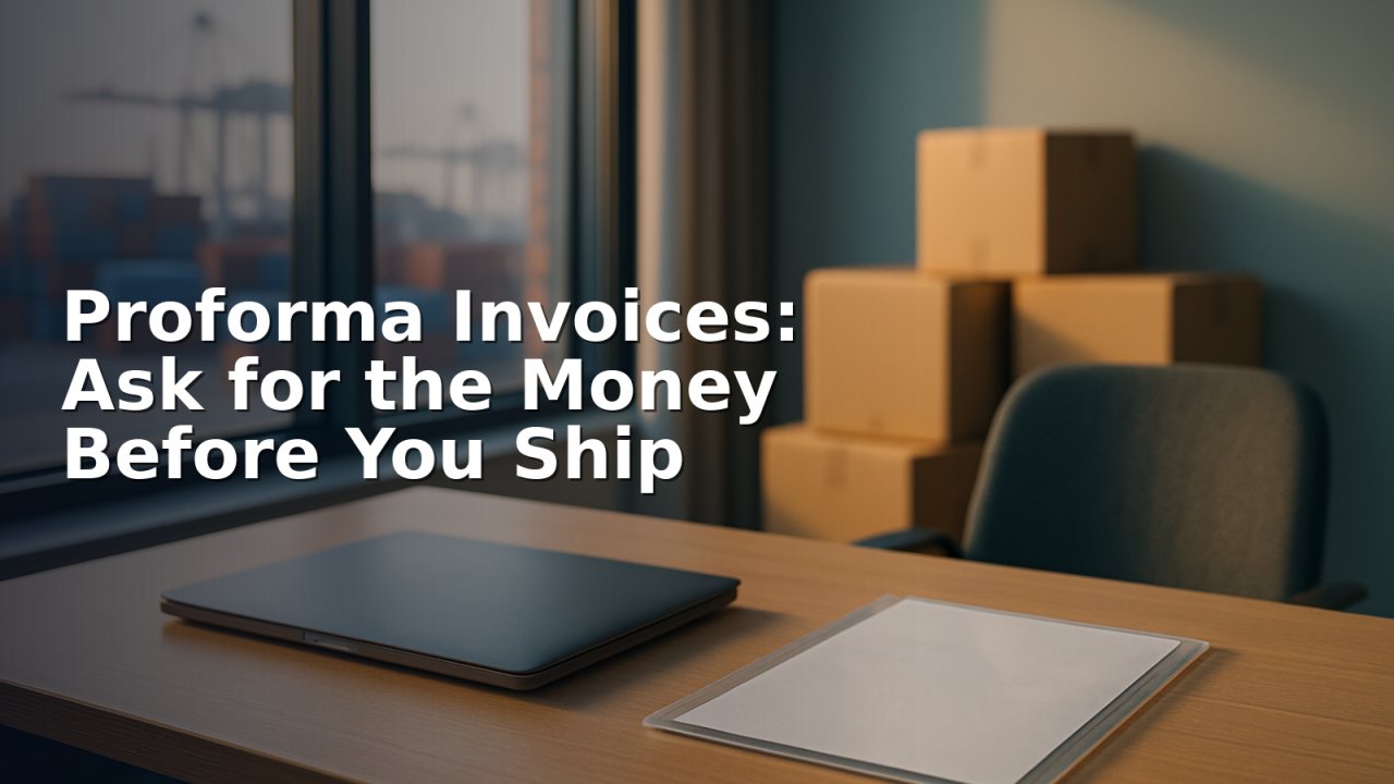 Proforma Invoices: Ask for the Money Before You Ship