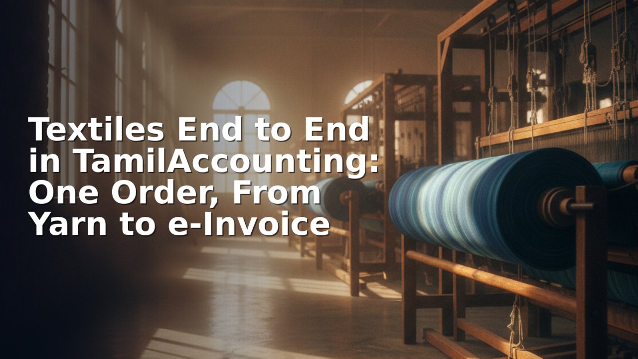 Textiles End to End in TamilAccounting: One Order, From Yarn to e-Invoice